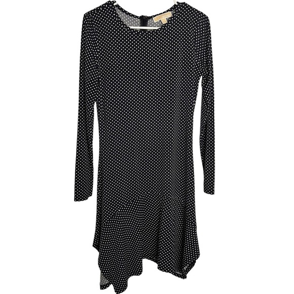 Michael Kors Dresses & Skirts - Michael Kors Fitted Long Sleeve Dress, Navy Polka Dot, Women's Small